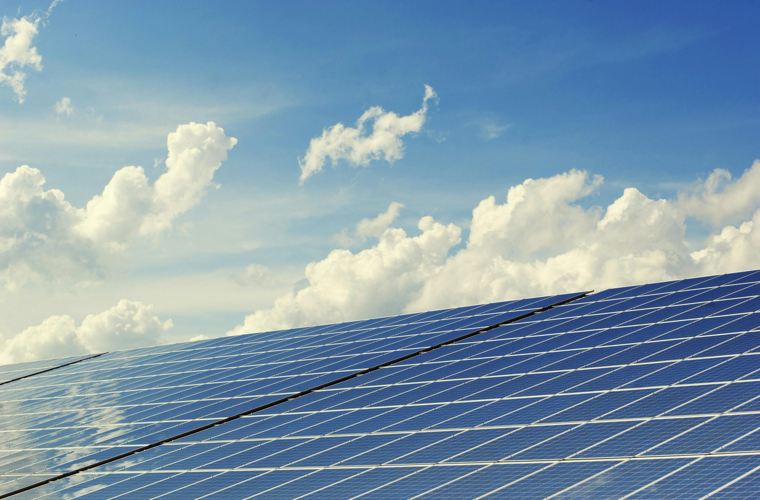 Solar panel installation in Los Angeles under a clear blue sky